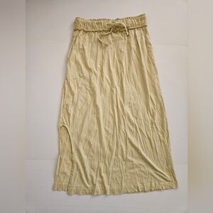 Free Est. Free People Medium Cotton Midi Side Slit Two Pockwt Drawstring Waist